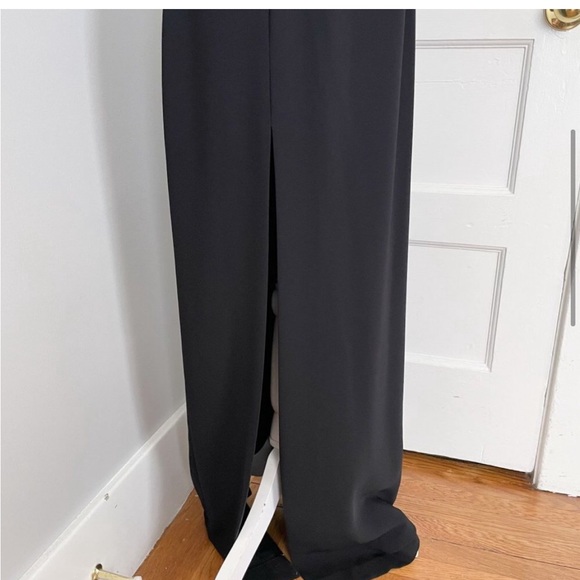 Amanda Uprichard Queen Gown Black Halter Long High Slit - Picture 10 of 11